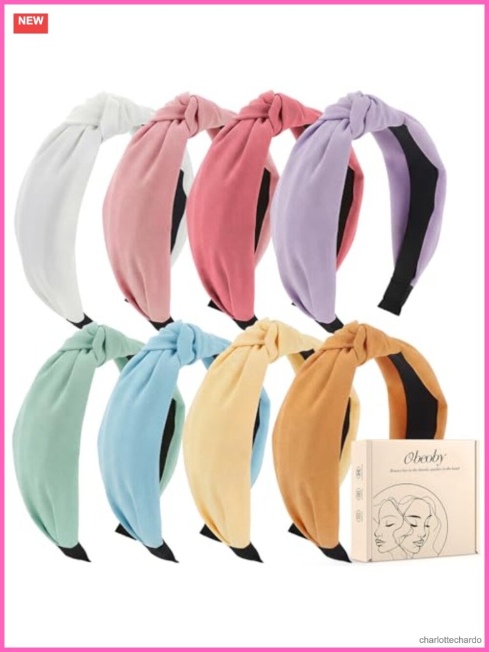 8pc Knotted Headbands Polyester Elastic Hair Accessories for Women